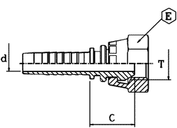 Штуцер DKR (0,45,90) - резьба BSP, конус 60, с гайкой