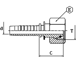 Штуцер DKOL 3865 (0°,45°,90°) - метрическая резьба, конус 24°, легкая серия