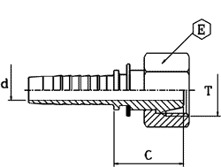 Штуцер DKL DIN 3868 (0,45,90) - метрическая резьба, конус 24/60, легкая серия с гайкой